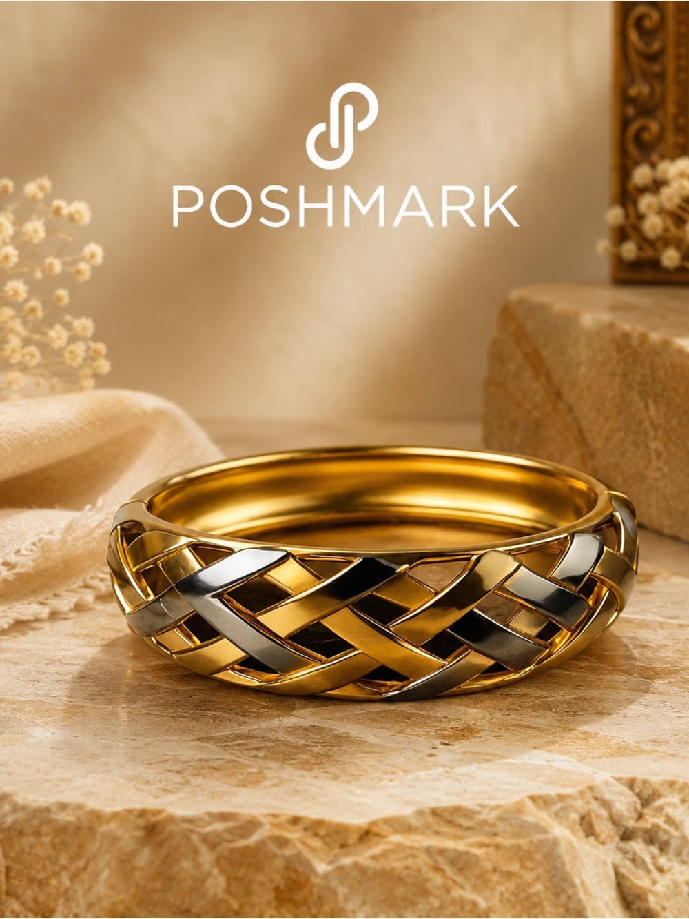 Gold and silver metal bracelet
